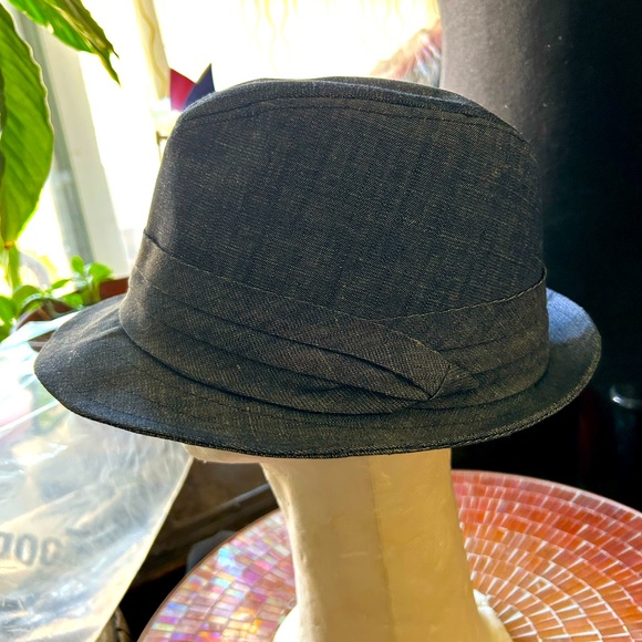Goodfellow & Company Cotton Fedora Hat Mens Dress Sun Hat L/XL Denim Blue - Picture 3 of 8